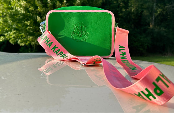 Alpha Kappa Alpha Crossbody Green/Pink