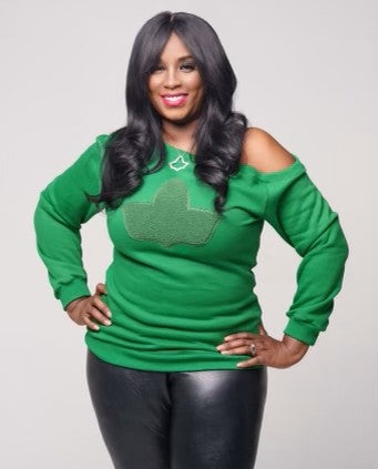 Ivy Off The Shoulder Sweatshirt Green